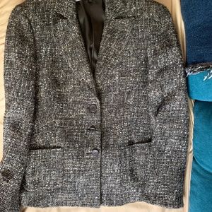 Zanella Tweed Blazer Black, Brown and White , Size 10. Made In Italy PMRB4A